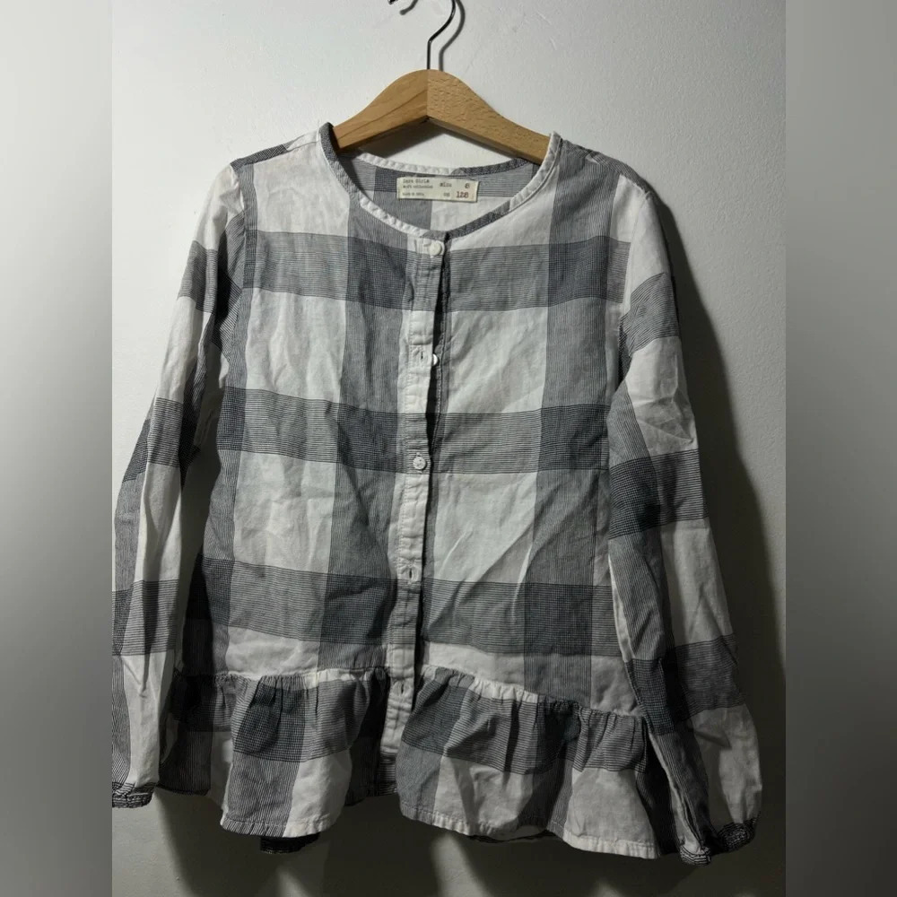 Zara girls plaid Top Size 8
